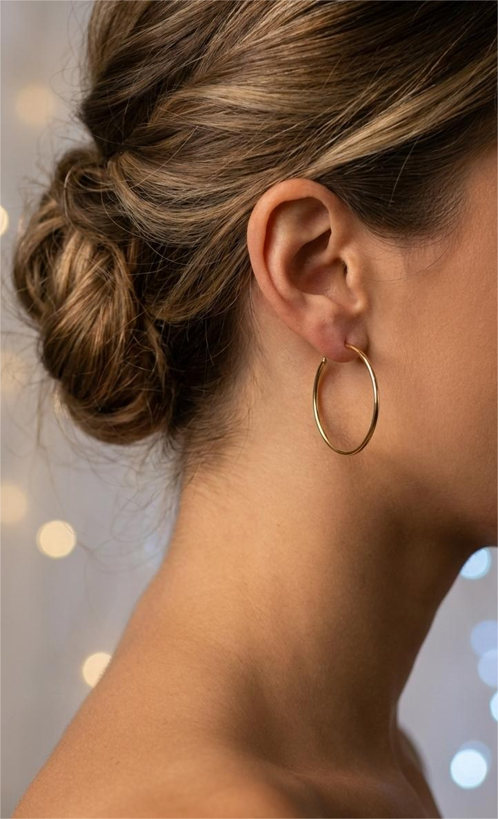 Arracadas Circulares 50mm - Gold Glow Edition